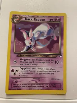 Pokemon Dark Espeon Neo Destiny Holo Rare Swirl 4 2000 - Image 1