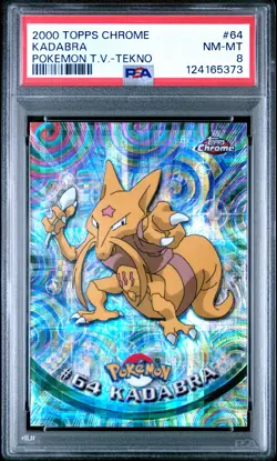 2000 TOPPS CHROME POKEMON T.V. TEKNO #64 KADABRA PSA 8 - Image 1