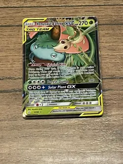 Venusaur & Snivy GX Tag Team 1/236 Pokemon SM Cosmic Eclipse Holo ~ MINT - Image 1