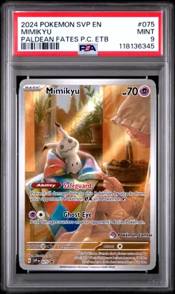2024 POKEMON SVP EN-SV BLACK STAR PROMO #075 MIMIKYU PSA 9 - Image 1