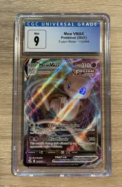 MINT Mew VMAX Fusion Strike 114/264 Holo Ultra Rare - Pokemon TCG - CGC MINT 9 - Image 1