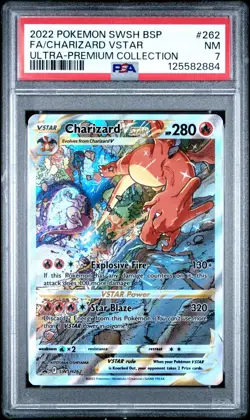 PSA 7 🔥 2022 Pokemon BSP FA Charizard VStar Ultra-Premium Collection SWSH262 - Image 1