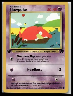 Pokemon TCG Team Rocket 1st Edition Slowpoke 67/82 - Pack Fresh NM - Image 1