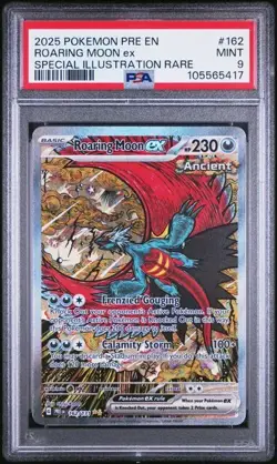 Roaring Moon Ex 162/131 Pokemon 2025 Prismatic Evolutions SIR PSA 9 MINT - Image 2