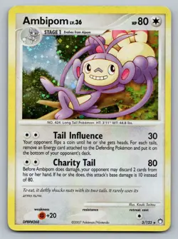 Pokemon TCG Mysterious Treasures Ambipom #3 Holo - Image 1