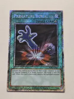 Premature Burial RA03-EN103 Platinum Secret Rare Yugioh Quarter Century Bonanza - Image 1