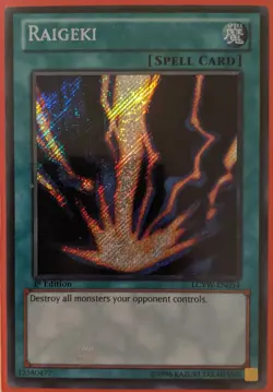 YuGiOh Raigeki Secret Rare 1st Edition LCYW-EN054 - Image 1