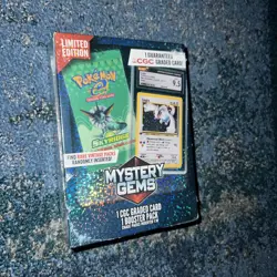 1x Pokemon Limited Edition Mystery Gems 1 Guaranteed Graded Card 1 Booster Pack - Image 2