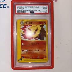 Pokemon PSA 9 Card Flareon Trainers Magazine Vol 14 001/T Promo OCG Japanese tcg - Image 1