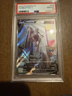 Pokemon Go Mewtwo v 72/78 Full Art Alternative Ultra Rare Card Psa 10 - Image 1