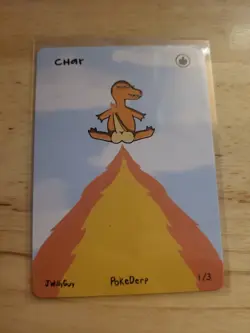 1st Edition Pokederp 2 Char - Charmander 1/3 Secret Rare Custom Derpy Card #2 - Image 1