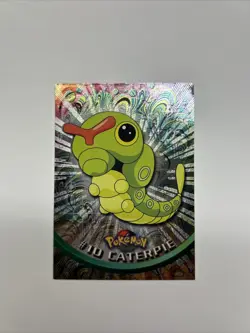 Topps Pokemon Caterpie Foil Card # 10 Black Logo Light Play Free Shipping! - Image 1