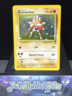 Pokemon Card Hitmonchan 8/130 Base Set 2 Holo Rare WOTC Light Play 2 - Image 1