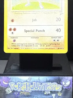 Pokemon Card Hitmonchan 8/130 Base Set 2 Holo Rare WOTC Light Play 2 - Image 3