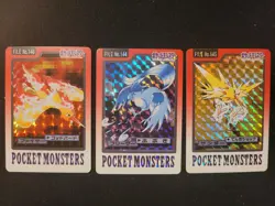 Articuno 144 Zapdos 145 Moltres 146 Carddass 1997 Prism Holo Pokemon Japanese - Image 1