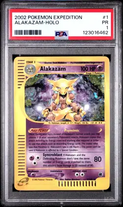 PSA 1 PR 2002 Expedition Alakazam Holo Foil 1/165 WOTC E-Reader Series Pokemon - Image 1