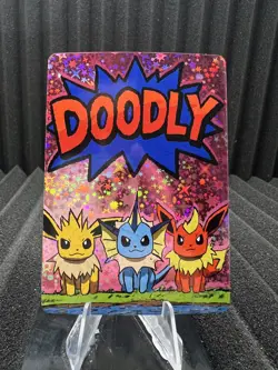 Eevee Evolutions 48/100 Numbered Hit Holo - PokeDoodly Fan Art - Pokemon - Image 1