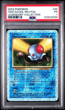 PSA 1 PR 2002 Pokemon Legendary Collection Tentacool 96/110 Reverse Holo Foil - Image 1