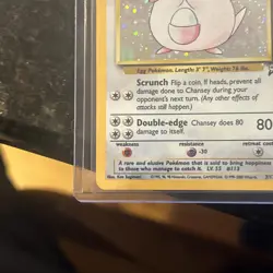 Pokemon TCG Chansey Base Set 2#3/130 Unlimited Holo Rare Swirl Vintage - Image 3