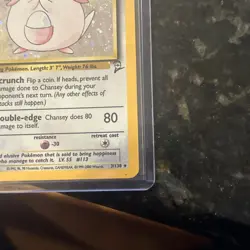 Pokemon TCG Chansey Base Set 2#3/130 Unlimited Holo Rare Swirl Vintage - Image 4