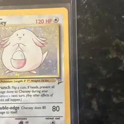 Pokemon TCG Chansey Base Set 2#3/130 Unlimited Holo Rare Swirl Vintage - Image 5