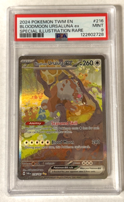 Bloodmoon Ursaluna ex Special Illustration Rare PSA 9 MINT 2024 Pokemon TWM #216 - Image 1