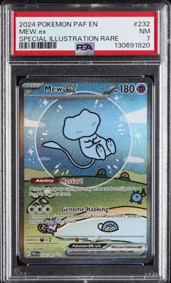 2024 POKEMON PAF EN-PALDEAN FATES SPECIAL ILLUSTRATION RARE #232 MEW EX PSA 7 - Image 1