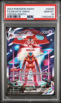 2023 Pokemon Sword & Shield Crown Zenith #GG45 Full Art Deoxys Vmax PSA 10 - Image 1