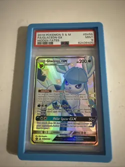 PSA 9 MINT Pokemon Glaceon GX Hidden Fates Full Art GX SV55/SV94 - Image 1