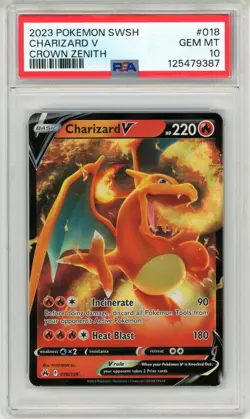 2023 Pokemon Charizard V Sword & Shield Crown Zenith Ultra Rare 018/159 PSA 10 - Image 1