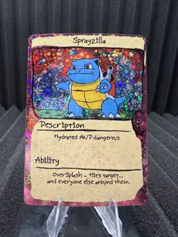 Sprayzilla (Blastoise) 48/100 Numbered Hit Holo - PokeDoodly Fan Art - Pokemon - Image 1