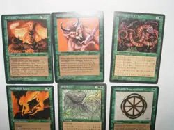 MTG 6x Green FBB foreign black border Magic Card THE DARK LEGENDS style 1996 - Image 1