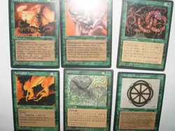 MTG 6x Green FBB foreign black border Magic Card THE DARK LEGENDS style 1996 - Image 2
