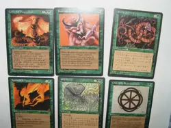 MTG 6x Green FBB foreign black border Magic Card THE DARK LEGENDS style 1996 - Image 3