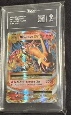 2016 Pokemon XY Evolution TAG 9 Highest Mint Grade Card Mega Charizard EX 13/108 - Image 3