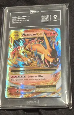 2016 Pokemon XY Evolution TAG 9 Highest Mint Grade Card Mega Charizard EX 13/108 - Image 4