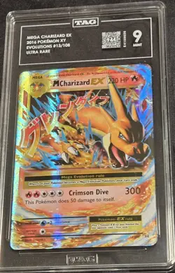 2016 Pokemon XY Evolution TAG 9 Highest Mint Grade Card Mega Charizard EX 13/108 - Image 5