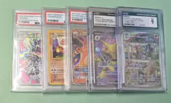 PSA CGC Graded Pokemon Card Collection Lot - 5 Cards Charizard Machoke Alakazam - Image 1