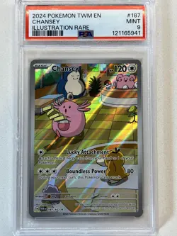 PSA 9 Chansey #187/167 Illustration Rare - Twilight Masquerade Pokemon TCG Card - Image 1