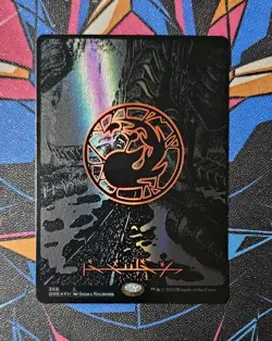 Mountain NM Phyrexian Full Art Oil Slick Raised Foil MTG Phyrexia All Will B One - Image 1