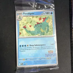 Sealed Pokemon TCG Feraligatr and Pikachu Illustration Contest 2024 Promo Card - Image 1