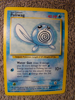 Pokemon Base Set 4th Print 1999-2000 Poliwag NM - Image 1