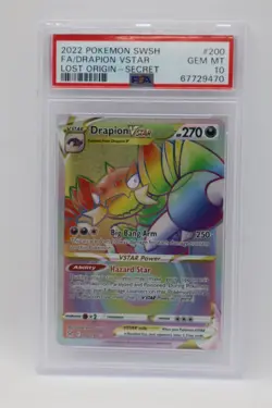 2022 Pokemon Lost Origin Full Art Secret #200 - PSA Gem Mint 10 - DRAPION VStar - Image 1