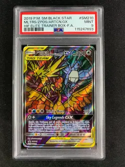 Pokemon - Moltres Zapdos & Articuno GX PSA 9 Sm210 - Hidden Fates ETB Promo ENG - Image 1