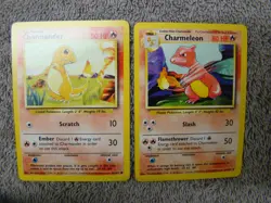 Pokemon Base Set 4th Print 1999-2000 Charmander Charmeleon NM - Image 1