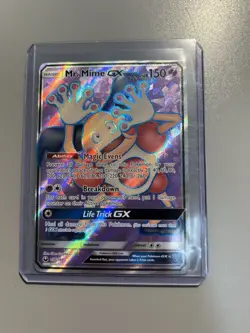 Pokemon TCG Mr. Mime GX S&M: Celestial Storm 156/168 Full Art Holo Foil Rare - Image 1