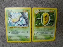 Pokemon Base Set 4th Print 1999-2000 Weedle Kakuna NM - Image 1
