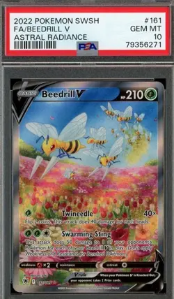 2022 POKEMON SWORD & SHIELD ASTRAL RADIANCE #161 FULL ART/BEEDRILL V PSA 10 - Image 1