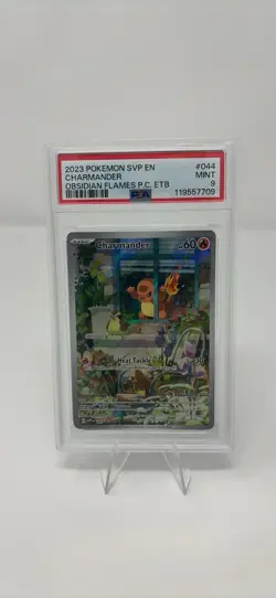 Pokemon Center STAMPED Obsidian Flames ETB Charmander 044 Promo PSA 9 - Image 1