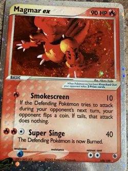 Pokemon TCG Magmar ex EX Ruby & Sapphire 100/109 Holo Ultra Rare - LP - Image 4